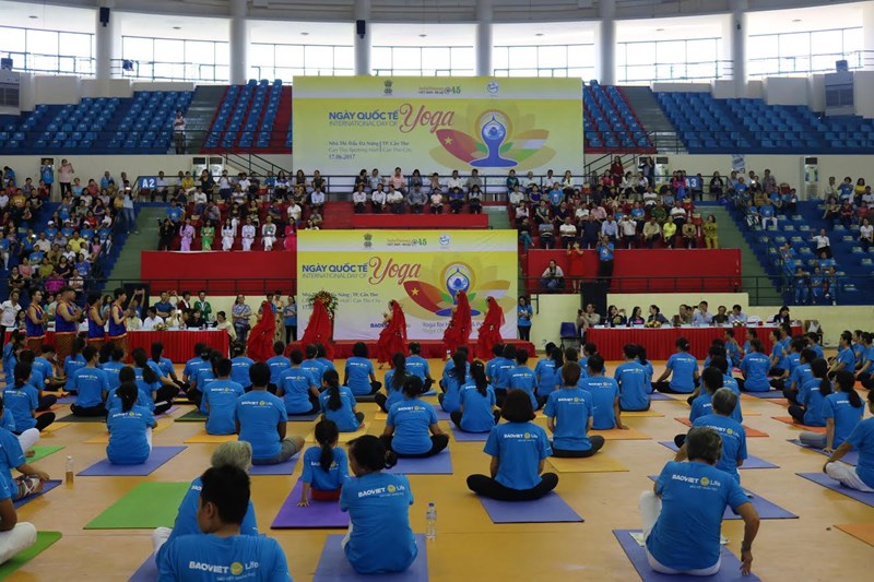 Gần 3.000 người đồng diễn Yoga tại 3 tỉnh thành kỉ niệm ngày Quốc tế Yoga 2017 - Ảnh 1