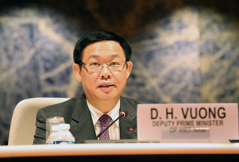 Phó Thủ tướng Vương Đình Huệ phát biểu tại phiên họp của Ủy ban Thương mại và Phát triển của Hội nghị Liên Hợp Quốc về thương mại và phát triển (UNCTAD) tại Geneve (Thụy Sĩ). Ảnh: VGP/Thành Chung