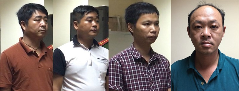 Từ trái qua phải: Nguyễn Đức Trường; Nguyễn Văn Sơn; Dương Văn Phương; Dương Tuấn Anh.